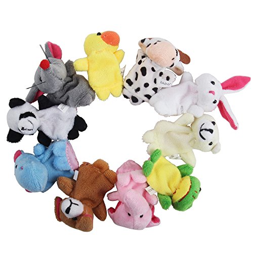 HOSdog Muñecos Marionetas de Dedo de Terciopelo de Estilo Animal Lindo, Juego de 10 HOSdog Muñecos Marionetas de Dedo de Terciopelo de Estilo Animal Lindo, Juego de 10