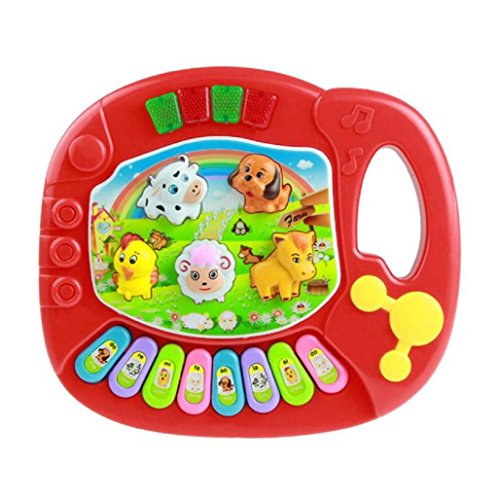 Sannysis® Niños Musical Animal piano; Juguete Música del Desarrollo (Rojo)