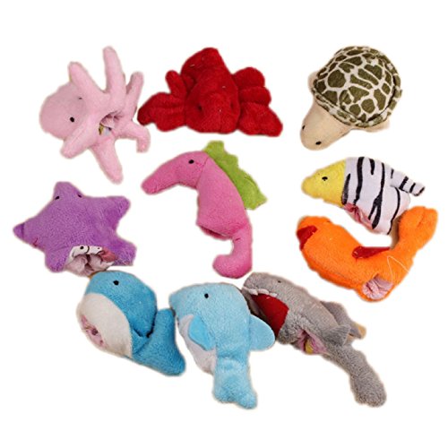 Malloom® 10 piezas Océano Animal suave Títeres de dedo Bebé Niña Niño Juguetes dedo juguete De Peluche