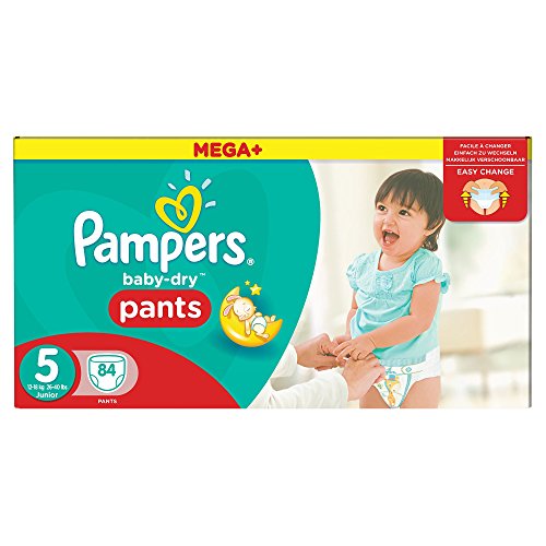 Pampers Baby-Dry Pants Pañales para Bebés, Talla 5 (12-18 kg) – 84 pañales