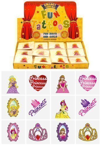 Tatuajes Temporales de Princesa Para Niñas 6 Paquetes de 12 – 72 en Total – Relleno de Piñata Bolsa de Fiesta Tatuajes Temporales de Princesa Para Niñas 6 Paquetes de 12 – 72 en Total – Relleno de Piñata Bolsa de Fiesta
