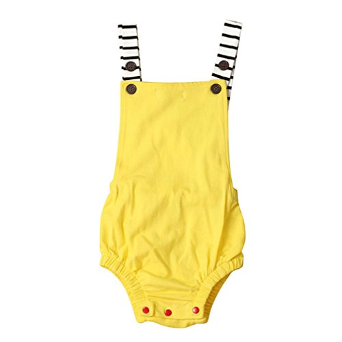 Bebé Mono SMARTLADY Verano Unisex Bodies Ropa para 0- 24 meses Niño Niña (12-18 meses, Amarillo)