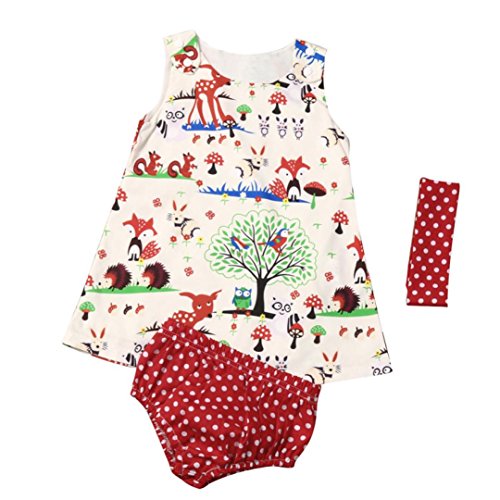 SMARTLADY Precioso Dibujos Animados Impresión Ropa para Niñas 0-24mes (0-6 mes, B)