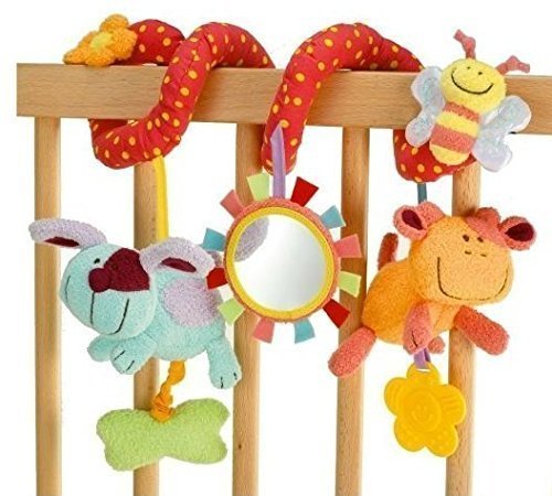 StillCool – Alta Calidad Juguetes Colgantes Espiral de Animales para Cuna Cochecito Carrito bebés niños niñas arrastrar-colorido