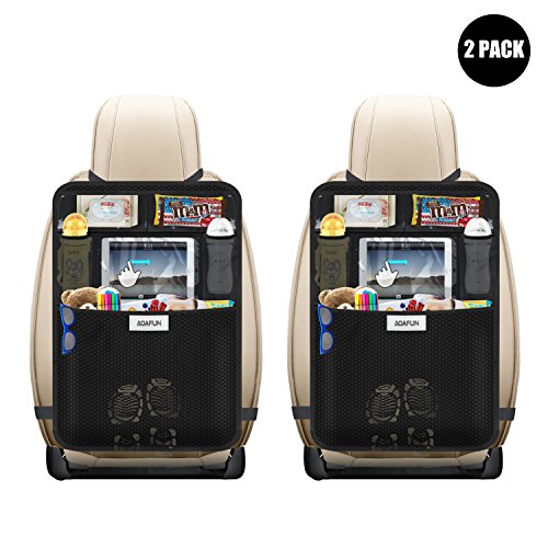 Aoafun Mats patada con Multi-bolsillo organizador, paquete de 2, asiento trasero Cubiertas para coches, SUV, furgonetas y camiones Asientos, accesorio auto y protector para los niños