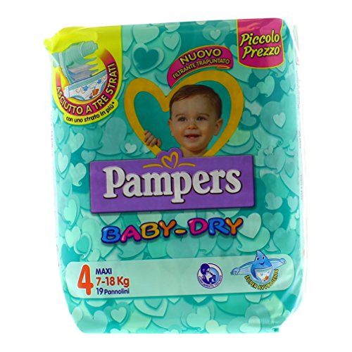 Pampers – Baby Dry – Pañales – Talla 4 (7 – 18 kg) – 19 pañales