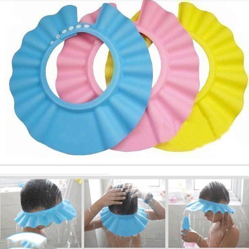 Gorro para Ducha/Baño Suave para Niños para Lavarse el Cabello sin Irritarse los Ojos – En 3 Colores – Amarillo