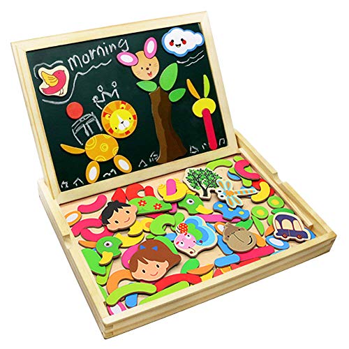 Fajiabao Rompecabezas caja de madera Magnética de Tablero Educativo Pizarra para Niños de 3 Años +