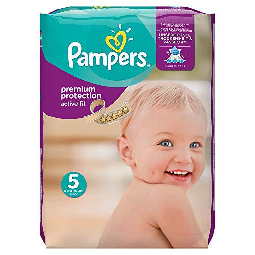 Pampers Premium Protection Active Fit Junior – Pañales, talla 5, 11 – 23 kg (136 unidades)