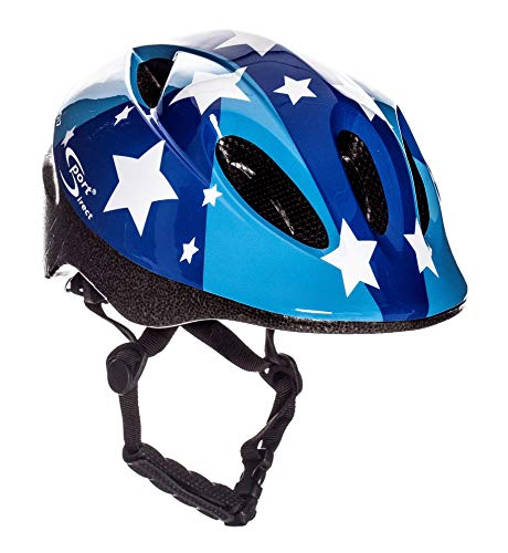 Sport Direct – Casco para niño (talla 48 – 52 cm), diseño de estrellas, color azul