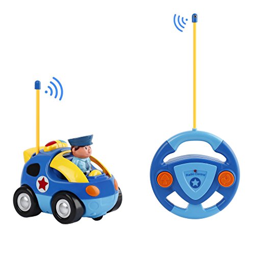 FPVRC Coches Teledirigidos 2 Canales RC Juguetes Radio Control Remoto de Coche Tren con Música y Luces para Bebés Niños de 18 Meses+ (Azul)