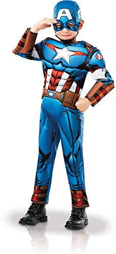 Rubies 640833S Marvel Avengers Capitán América Deluxe – Disfraz infantil para niños, talla pequeña