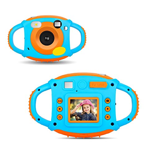 YinFun YF-ec3 – Cámara Digital HD para Niños, 1.77 HD Color, Pantalla 5 MP, Azul y naranja