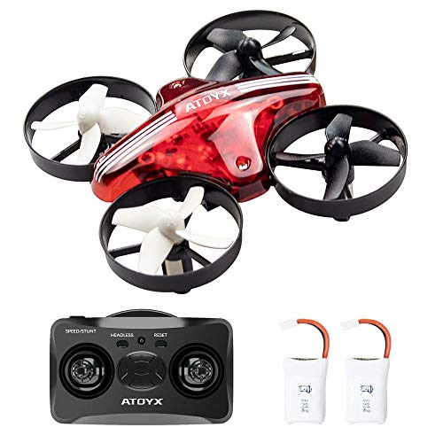 ATOYX AT-66 Mini Drone, RC Drone Niños 3D Flips, Modo sin Cabeza, Estabilización de Altitud, 3 Modos de Velocidad 4 Canales 6-Ejes, Regalos de Navidad o Año Nuevo para Niños y Principiantes, Rojo
