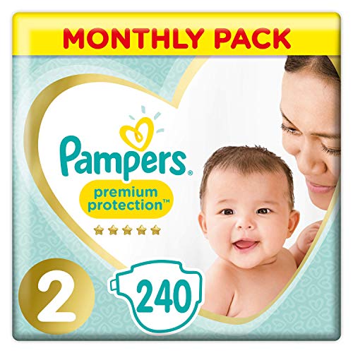 Pampers – Pañales – Talla 2 (3 – 6 kg) – 240 pañales