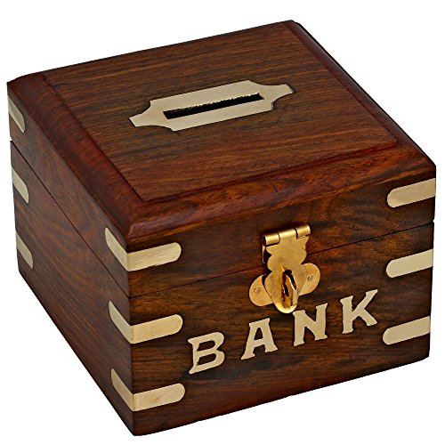 dinero seguro caja alcancía de madera para niños niñas y adultos
