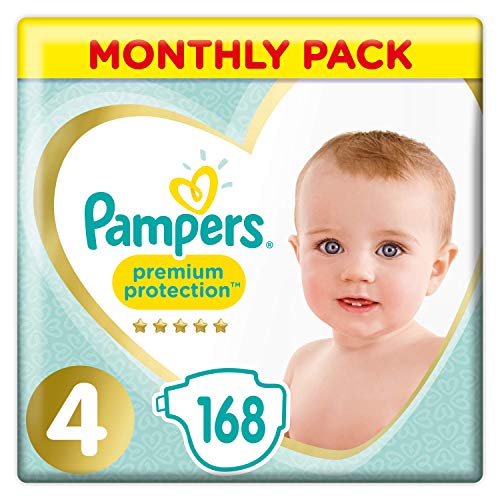 Pampers Pañales para Bebés, Protección Superior, Talla 4 (8-16 kg) – 168 pañales